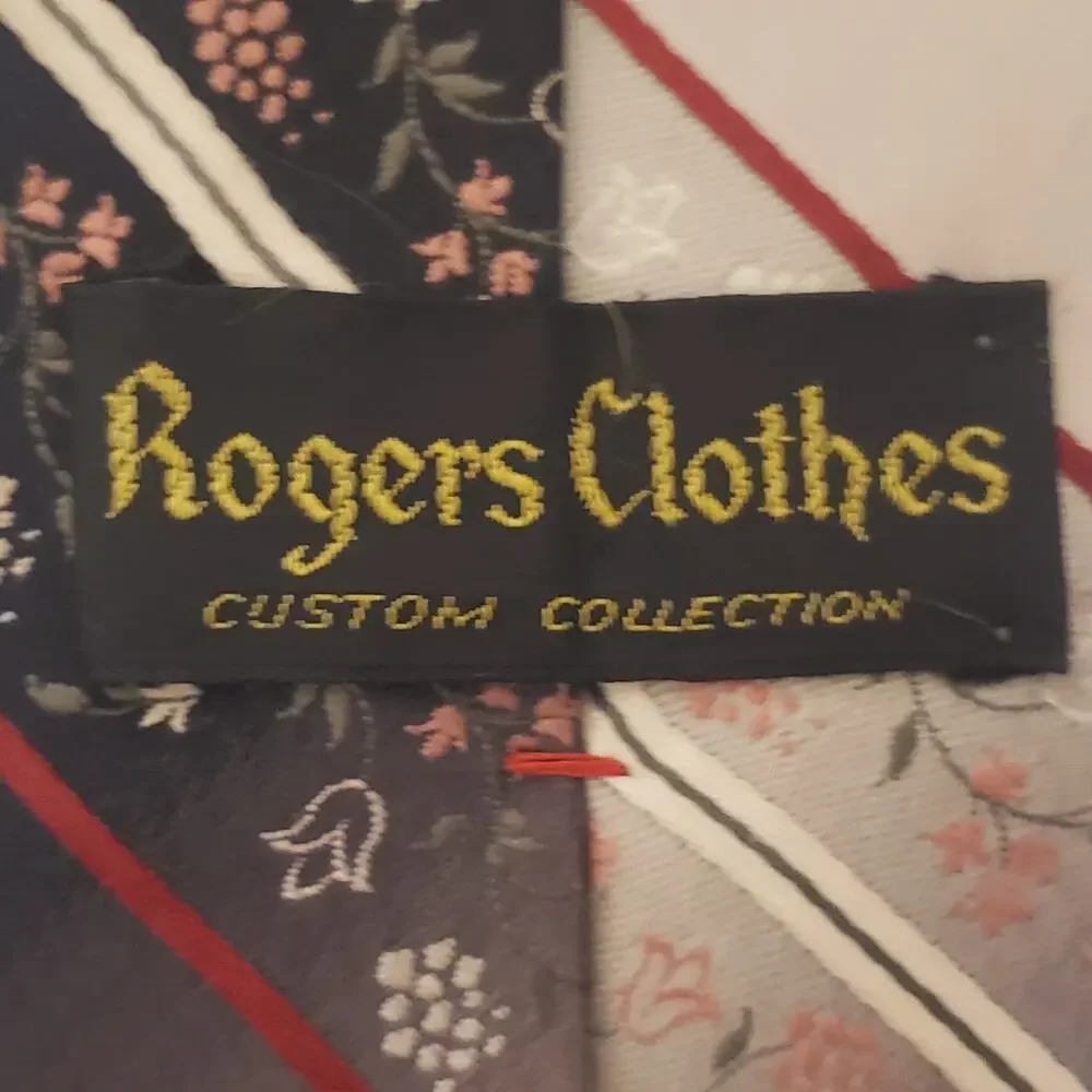 Rogers Clothes Brand w/ Oleg Cassini Lining Diagonal Striped Black Gray #10R.